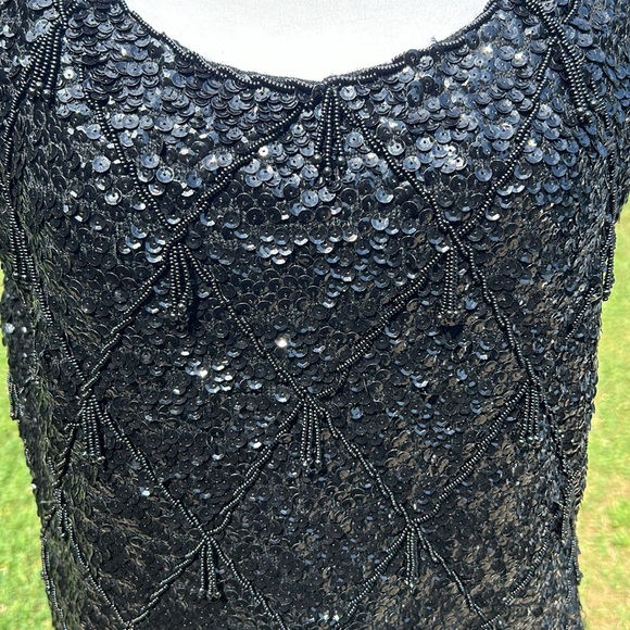 Medium Black Bead & Sequin Formal Wool Top - Picture 6 of 14